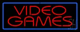 Red Video Games Blue Border Neon Sign