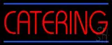 Red Catering with Blue Lines Neon Sign