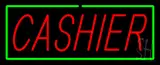 Cashier Neon Sign with Green Border