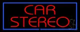 Red Car Stereo Blue Border LED Neon Sign