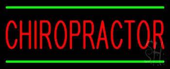 Red Chiropractor Green Lines Neon Sign
