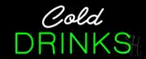 White Cold Drinks Green Neon Sign