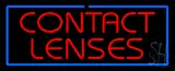 Red Contact Lenses Blue Border LED Neon Sign