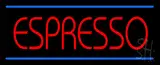Red Espresso with Blue Lines LED Neon Sign