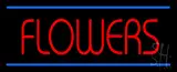 Red Flowers Blue Lines LED Neon Sign