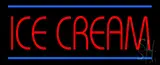 Red Ice Cream with Blue Lines LED Neon Sign