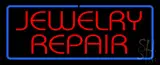 Jewelry Repair Rectangle Blue LED Neon Sign