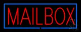 Mailbox Block Blue Border Neon Sign