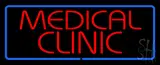 Red Medical Clinic Blue Border LED Neon Sign