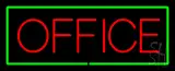 Red Office Green Border Neon Sign