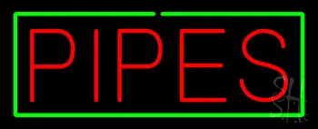 Red Pipes with Green Border Neon Sign