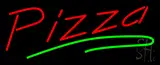 Pizza with Green Line Neon Sign