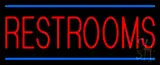 Red Restrooms Blue Lines Neon Sign