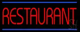 Red Restaurant Blue Border LED Neon Sign