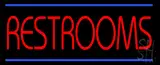 Red Restrooms with Blue Lines LED Neon Sign