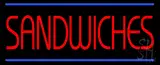 Red Sandwiches Blue Lines LED Neon Sign