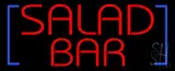 Red Salad Bar with Blue Brackets LED Neon Sign