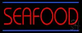 Red Seafood with Blue Lines LED Neon Sign