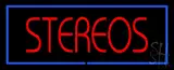 Stereos Blue Border LED Neon Sign