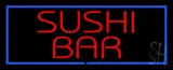 Red Sushi Bar with Blue Border LED Neon Sign