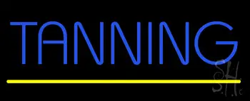 Blue Tanning Yellow Line LED Neon Sign