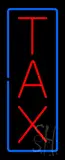 Vertical Red Tax Blue Border Neon Sign
