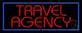 Red Travel Agency Blue Border LED Neon Sign