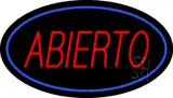 Abierto Oval Blue LED Neon Sign