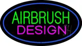 Green Airbrush Design Pink Oval Blue LED Neon Sign