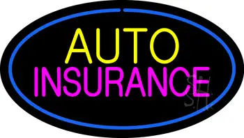Auto Insurance Blue Oval LED Neon Sign
