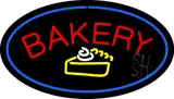 Bakery Logo Oval Blue LED Neon Sign