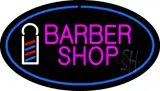 Pink Barber Shop Oval Logo LED Neon Sign