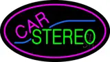 Oval Car Stereo with Pink Border LED Neon Sign