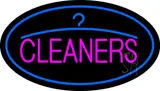 Pink Cleaners Oval Blue Logo LED Neon Sign