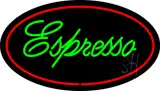 Green Espresso Oval Red LED Neon Sign