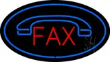 Fax Oval Blue with Logo  LED Neon Sign