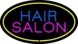 Hair Salon Oval Yellow LED Neon Sign