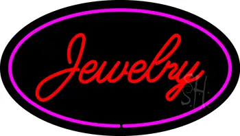 Jewelry Purple Oval LED Neon Sign