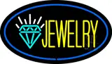 Jewelry Logo Oval Blue LED Neon Sign