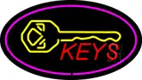 Keys Logo Oval Purple LED Neon Sign