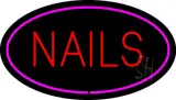Red Nails Oval Pink LED Neon Sign