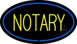 Yellow Notary Oval Blue Border LED Neon Sign