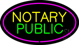 Notary Public Oval Pink Border Animated LED Neon Sign