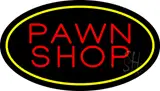 Pawn Shop Oval Yellow LED Neon Sign