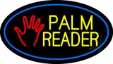 Palm Reader Logo Blue Oval LED Neon Sign