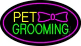 Pet Grooming Logo Oval Purple LED Neon Sign