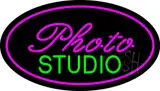 Photo Studio Purple Oval LED Neon Sign