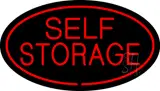 Red Self Storage Oval LED Neon Sign