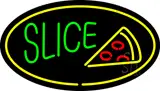Green Slice Logo Oval Yellow LED Neon Sign