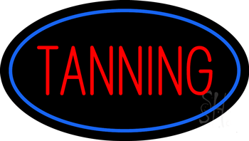 Red Oval Tanning Animated LED Neon Sign
